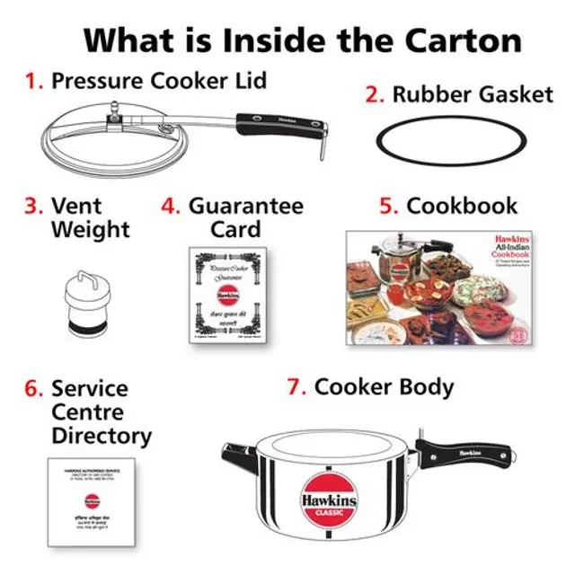 Hawkins Classic Aluminium Inner Lid Pressure Cooker - With Handle, Silver, CL40, 4 l-6.webp